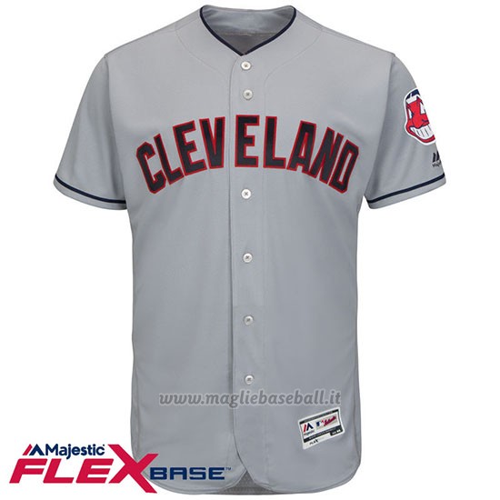 Maglia Baseball Uomo Cleveland Indians Blank Grigio Flex Base Autentico Collezione